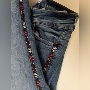 ZARA EMBROIDERED SKINNY JEANS-SIZE 6